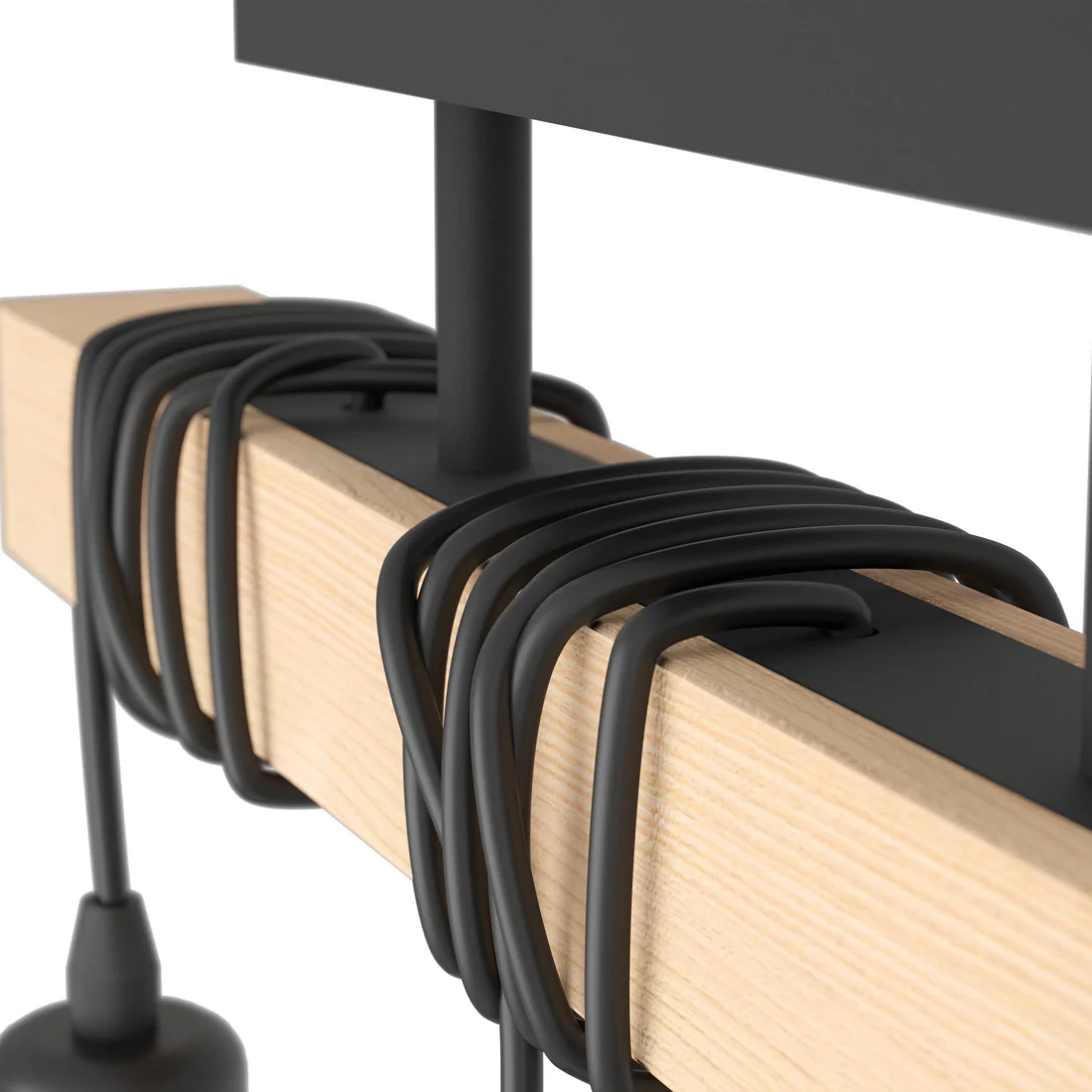 Nice – Plafonnier en bois massif et métal style rustique moderne