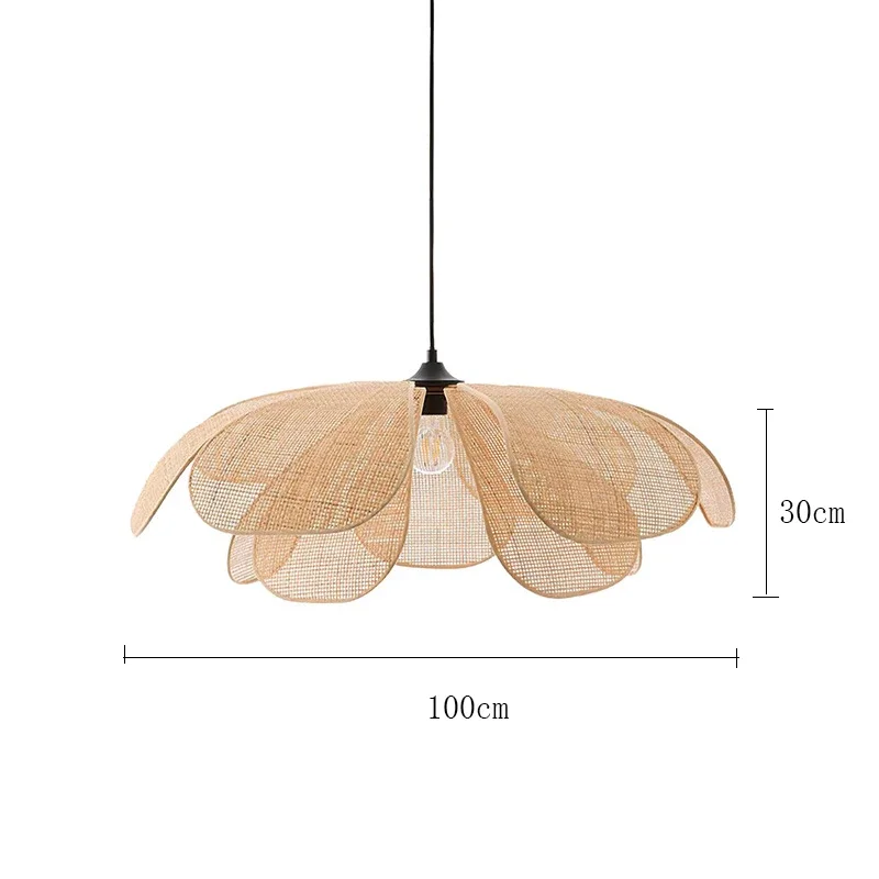 Cannes – Lampe suspendue fleur en rotin tressé style bohème