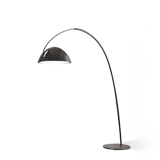 Ajaccio – Lampadaire de pêche design en métal et marbre avec abat-jour orienté