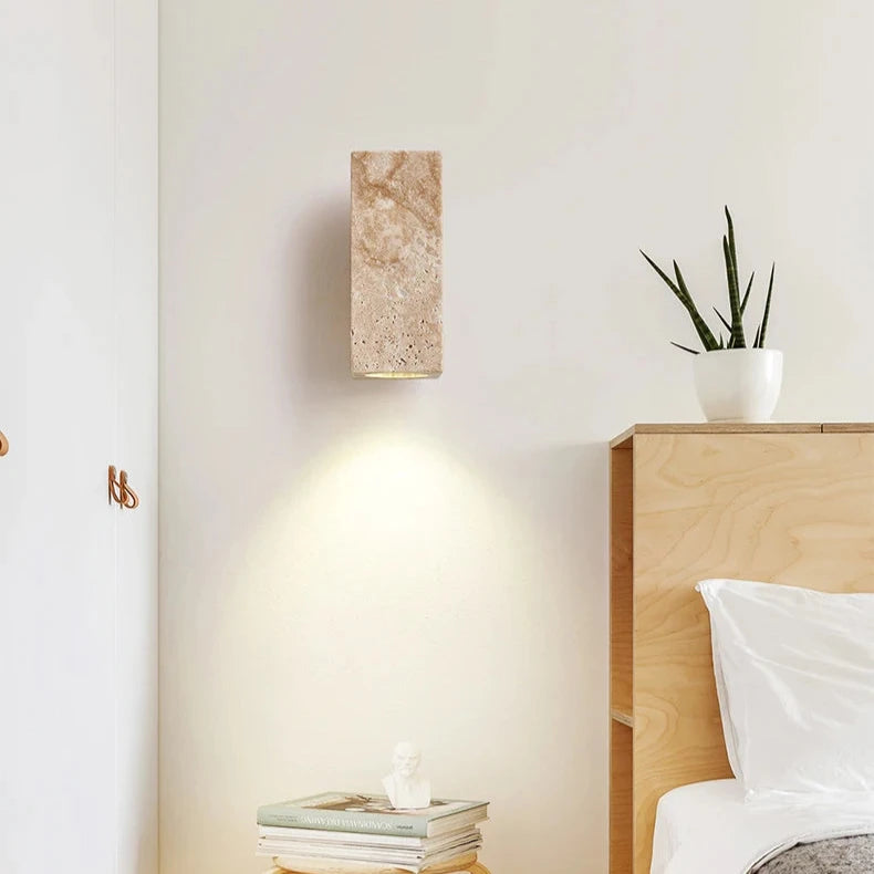 Malaga – Applique murale en pierre et bois inspiration contemporaine