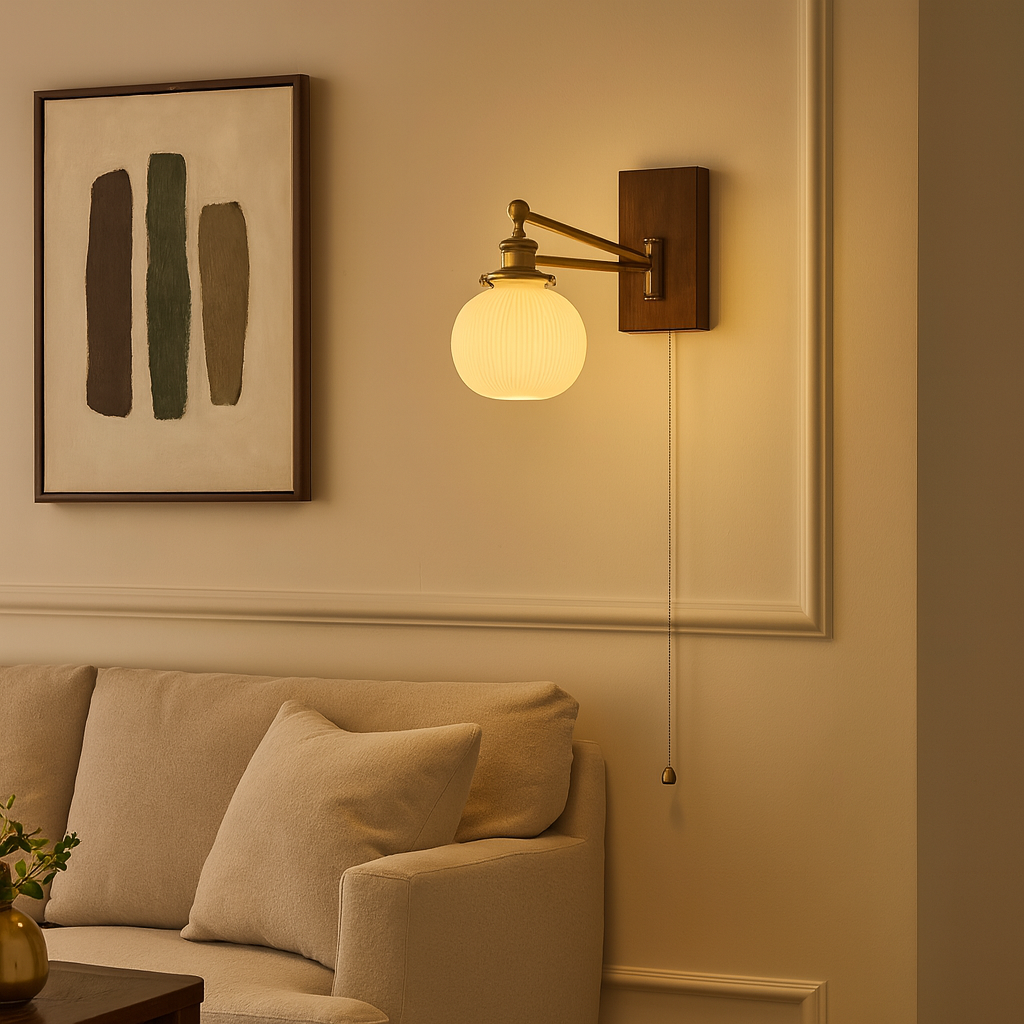 Olbia – Applique murale bois et céramique artisanale