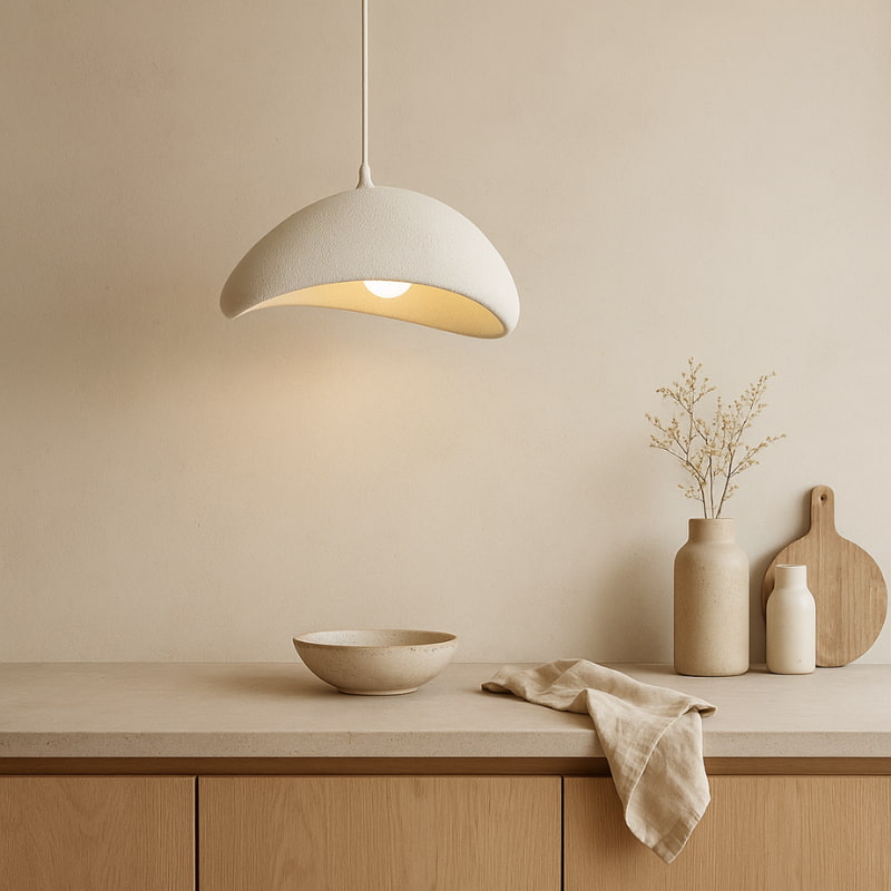 Menton et Èze – Suspension galet texturée style wabi-sabi