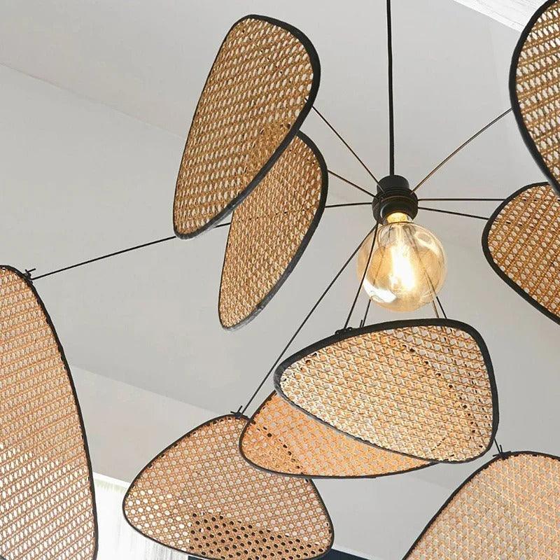 Antibes – Lampe suspendue en rotin naturel style contemporain