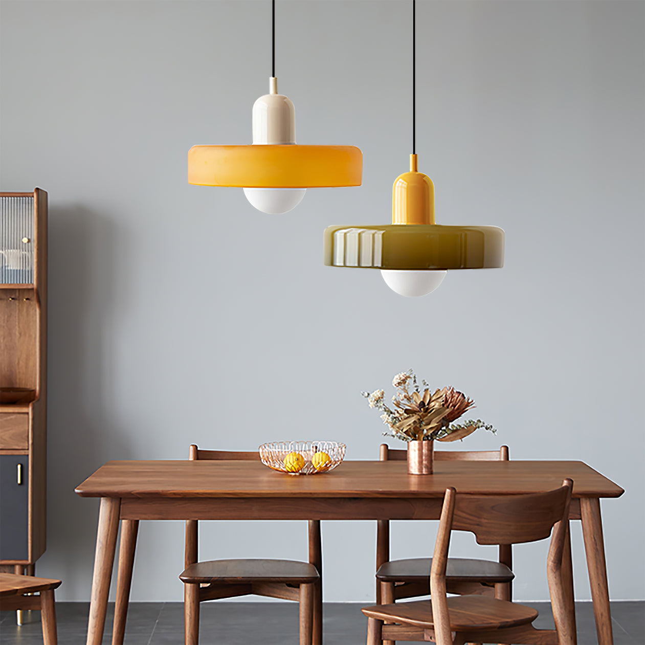 Terres du Sud – Lampe suspendue en verre rétro colorée