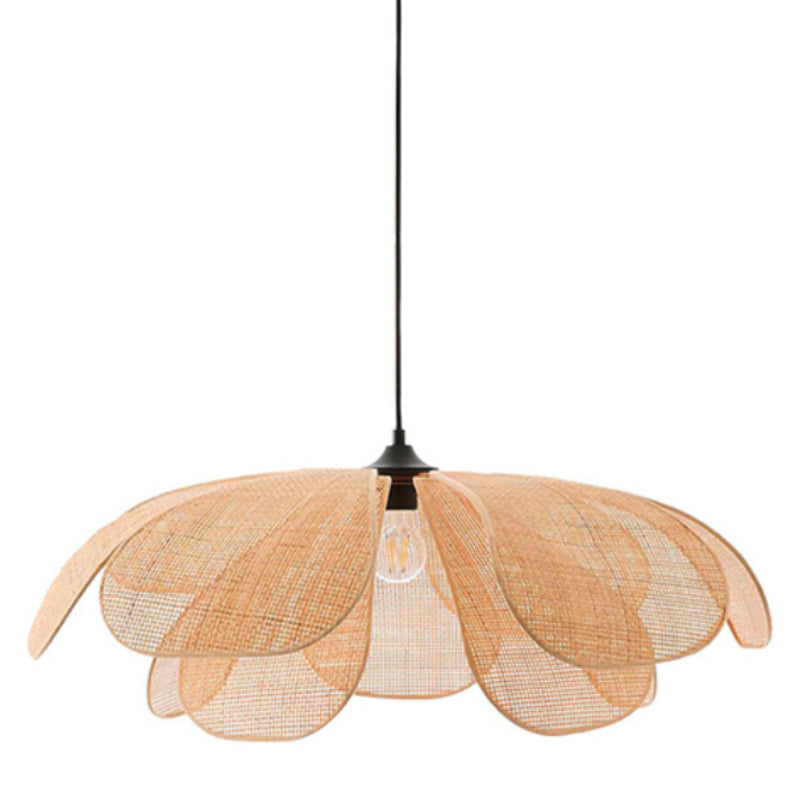 Cannes – Lampe suspendue fleur en rotin tressé style bohème