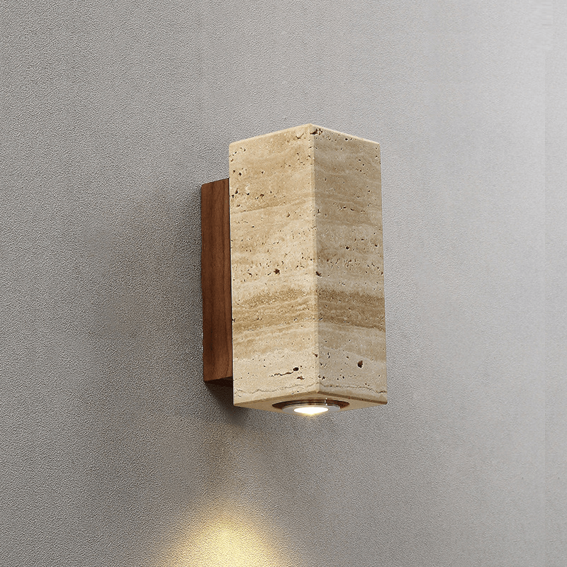 Malaga – Applique murale en pierre et bois inspiration contemporaine