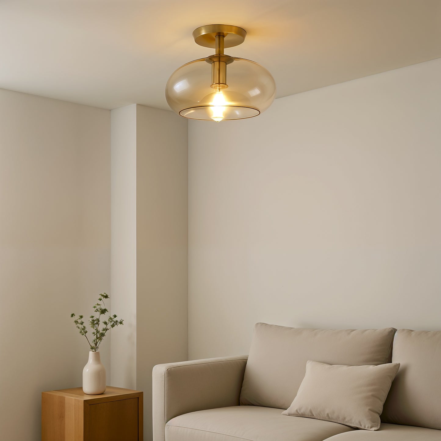 Gaïeta – Plafonnier Verre Minimaliste & Brillance Moderne