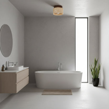 Paros – Plafonnier Pierre Naturelle et Bois Massif