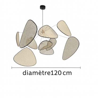 Antibes – Lampe suspendue en rotin naturel style contemporain