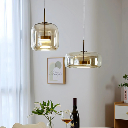 Tanger – Lampe suspendue moderne en acrylique et fer - modèle graine de café