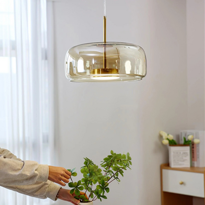 Tanger – Lampe suspendue moderne en acrylique et fer - modèle graine de café