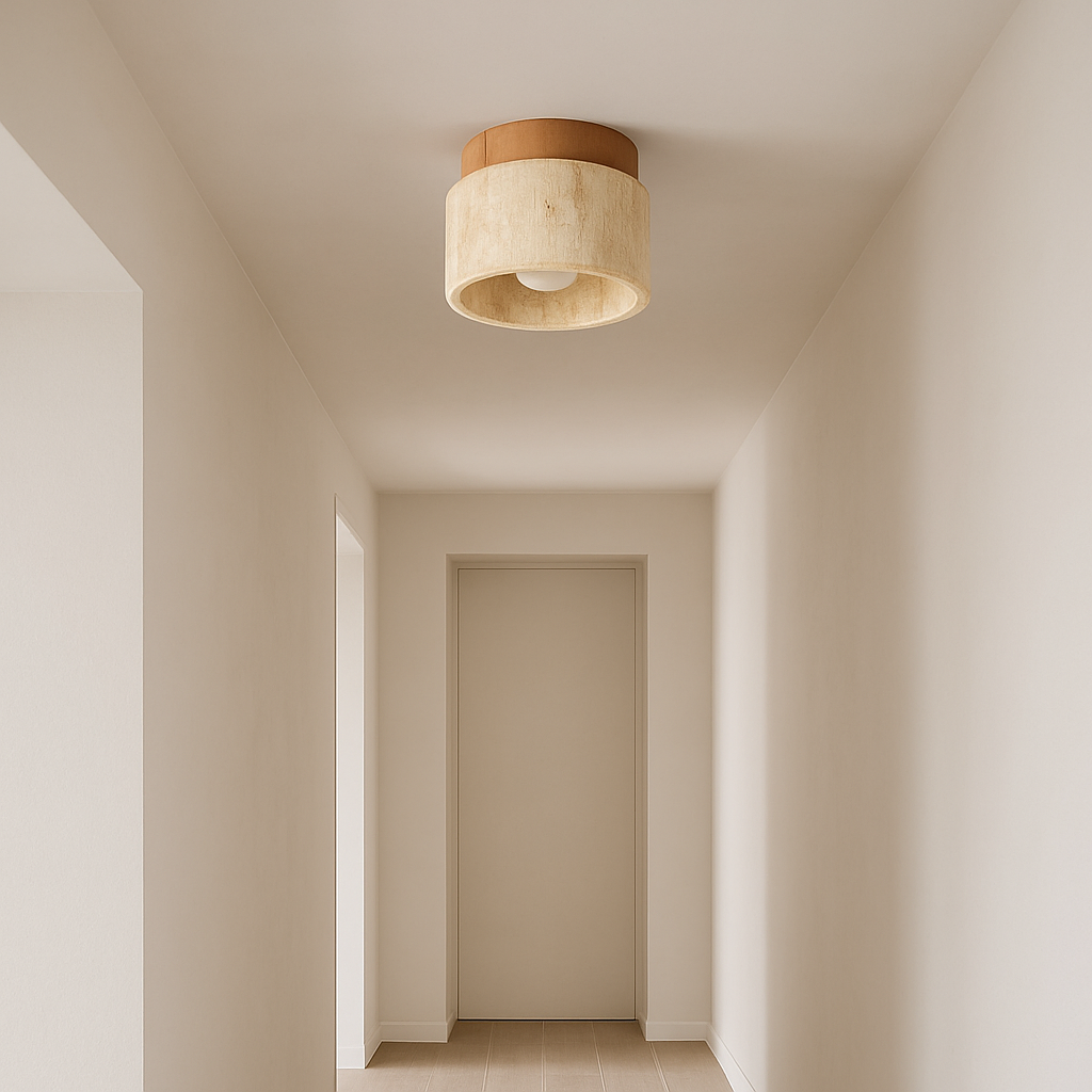 Paros – Plafonnier Pierre Naturelle et Bois Massif