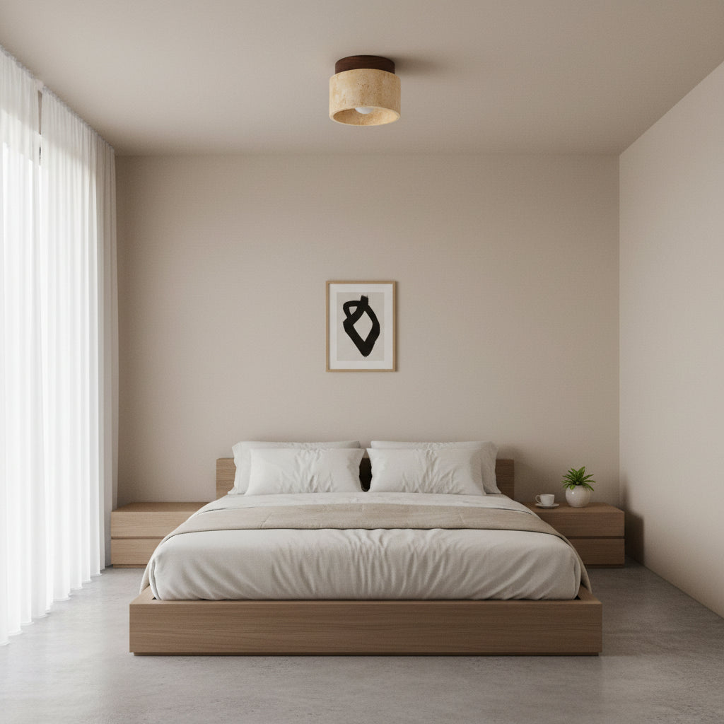 Paros – Plafonnier Pierre Naturelle et Bois Massif