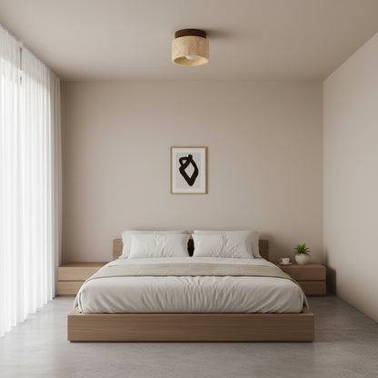 Paros – Plafonnier Pierre Naturelle et Bois Massif