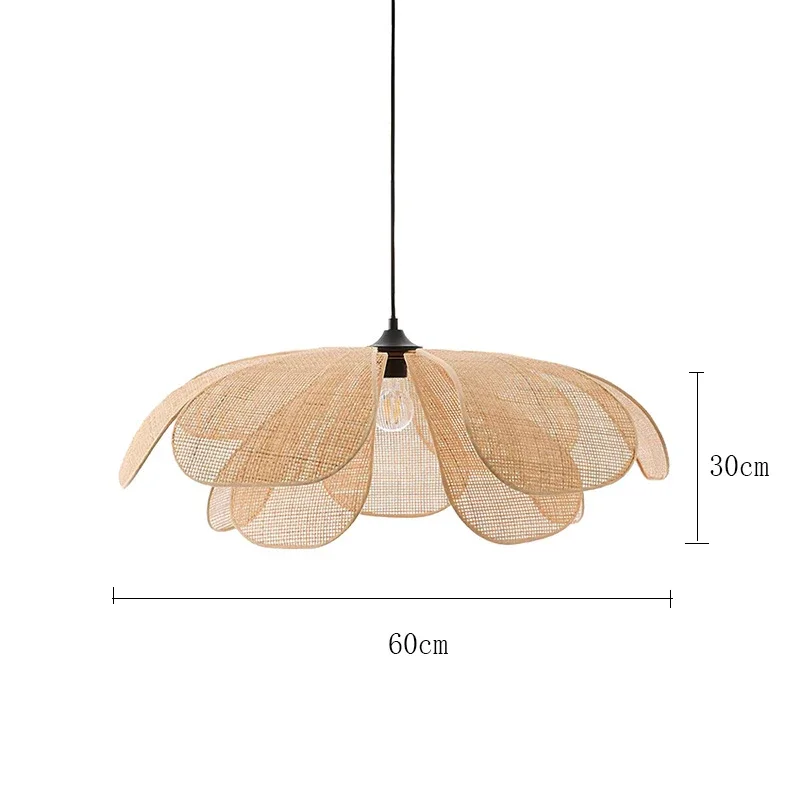 Cannes – Lampe suspendue fleur en rotin tressé style bohème