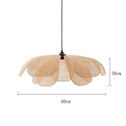 Cannes – Lampe suspendue fleur en rotin tressé style bohème