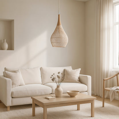 Sète – Suspension en rotin tressé style naturel