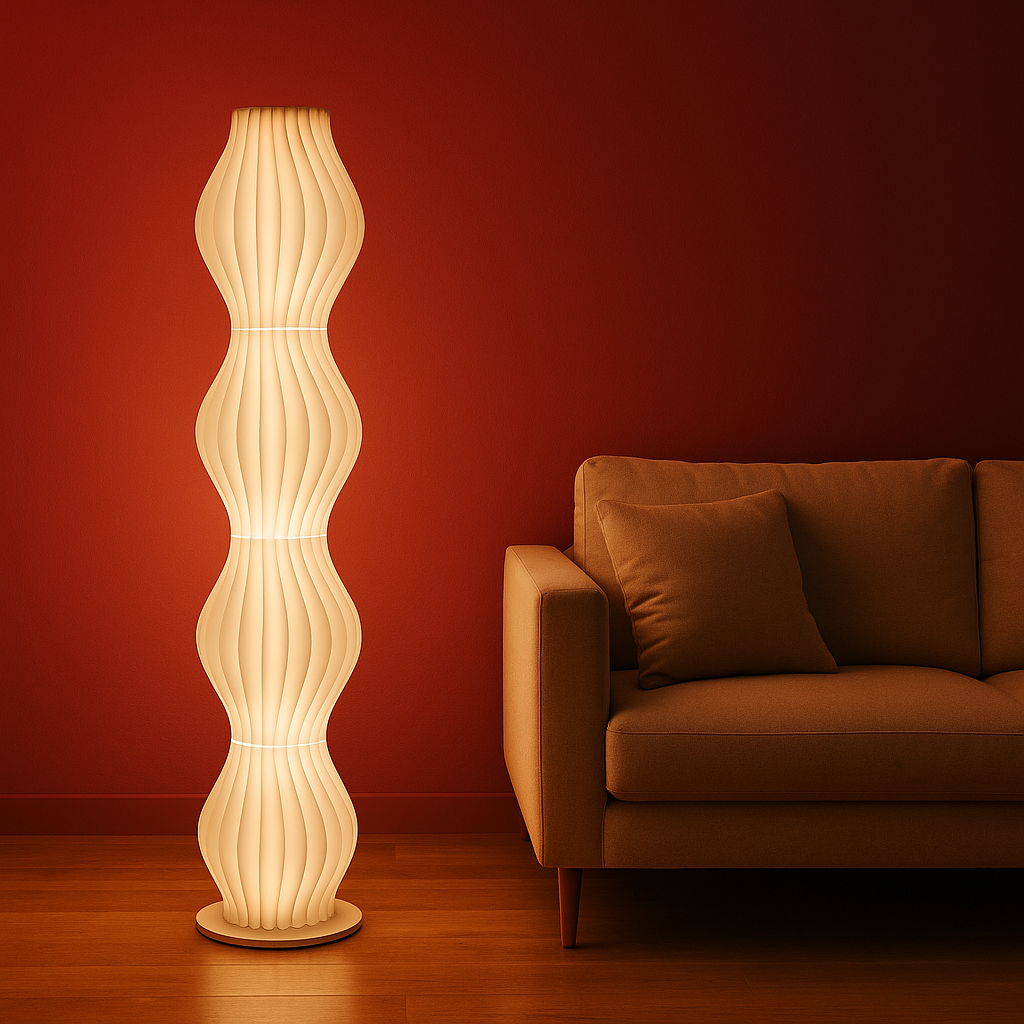 Tunis – Lampadaire design épuré en acrylique blanc style moderne