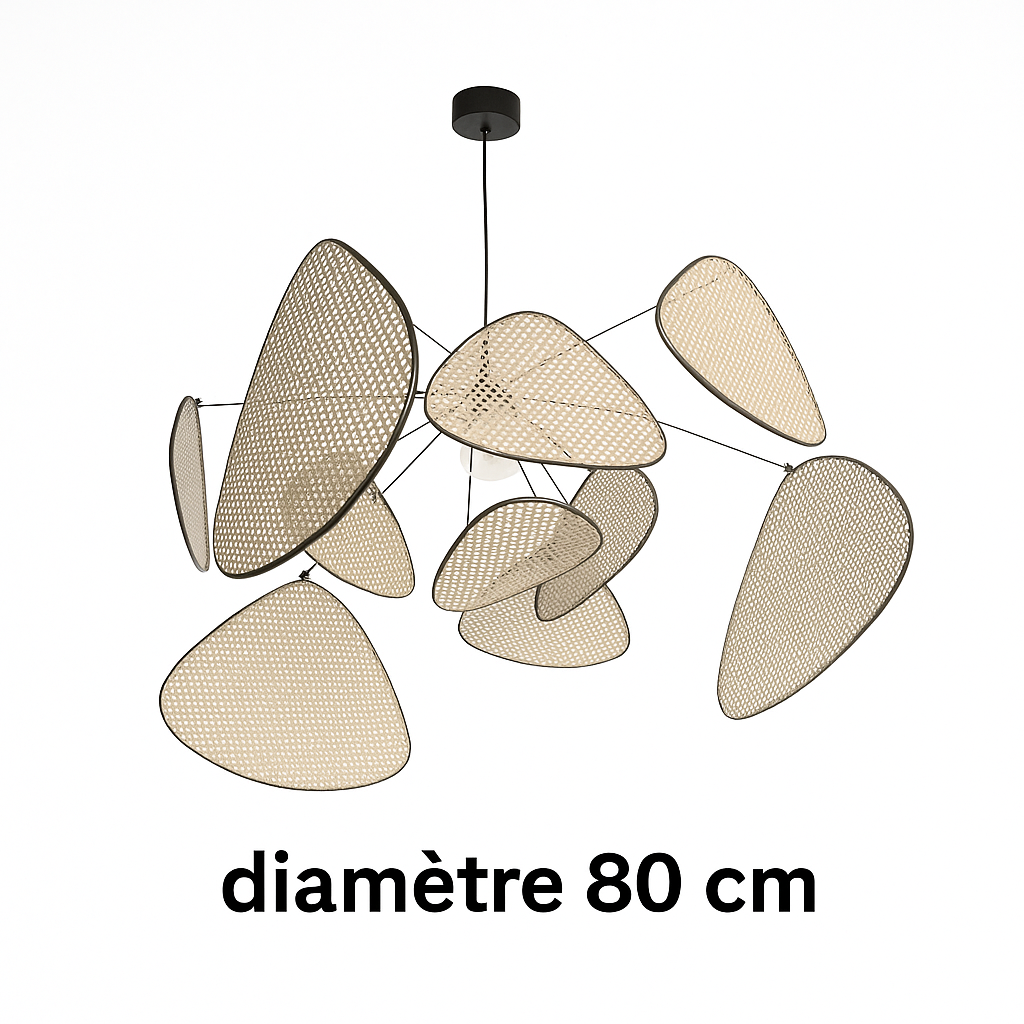 Antibes – Lampe suspendue en rotin naturel style contemporain