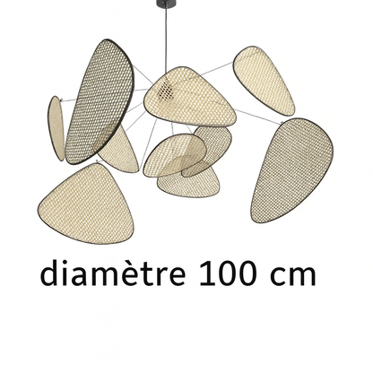 Antibes – Lampe suspendue en rotin naturel style contemporain