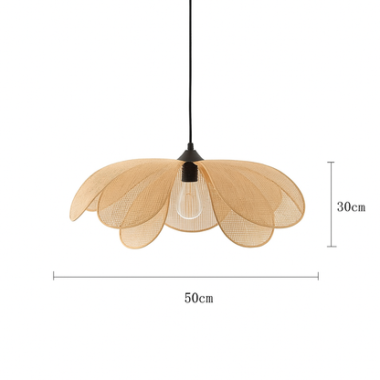 Cannes – Lampe suspendue fleur en rotin tressé style bohème