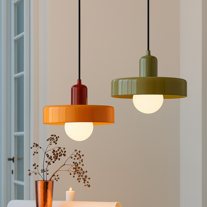 Terres du Sud – Lampe suspendue en verre rétro colorée