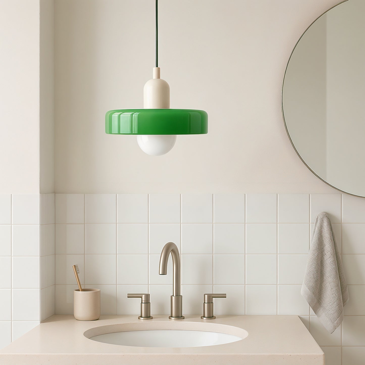 Terres du Sud – Lampe suspendue en verre rétro colorée