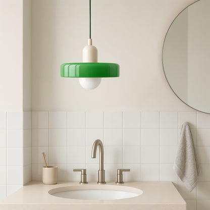 Terres du Sud – Lampe suspendue en verre rétro colorée