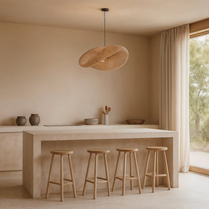 Gordes – Suspension en bambou tressé forme organique