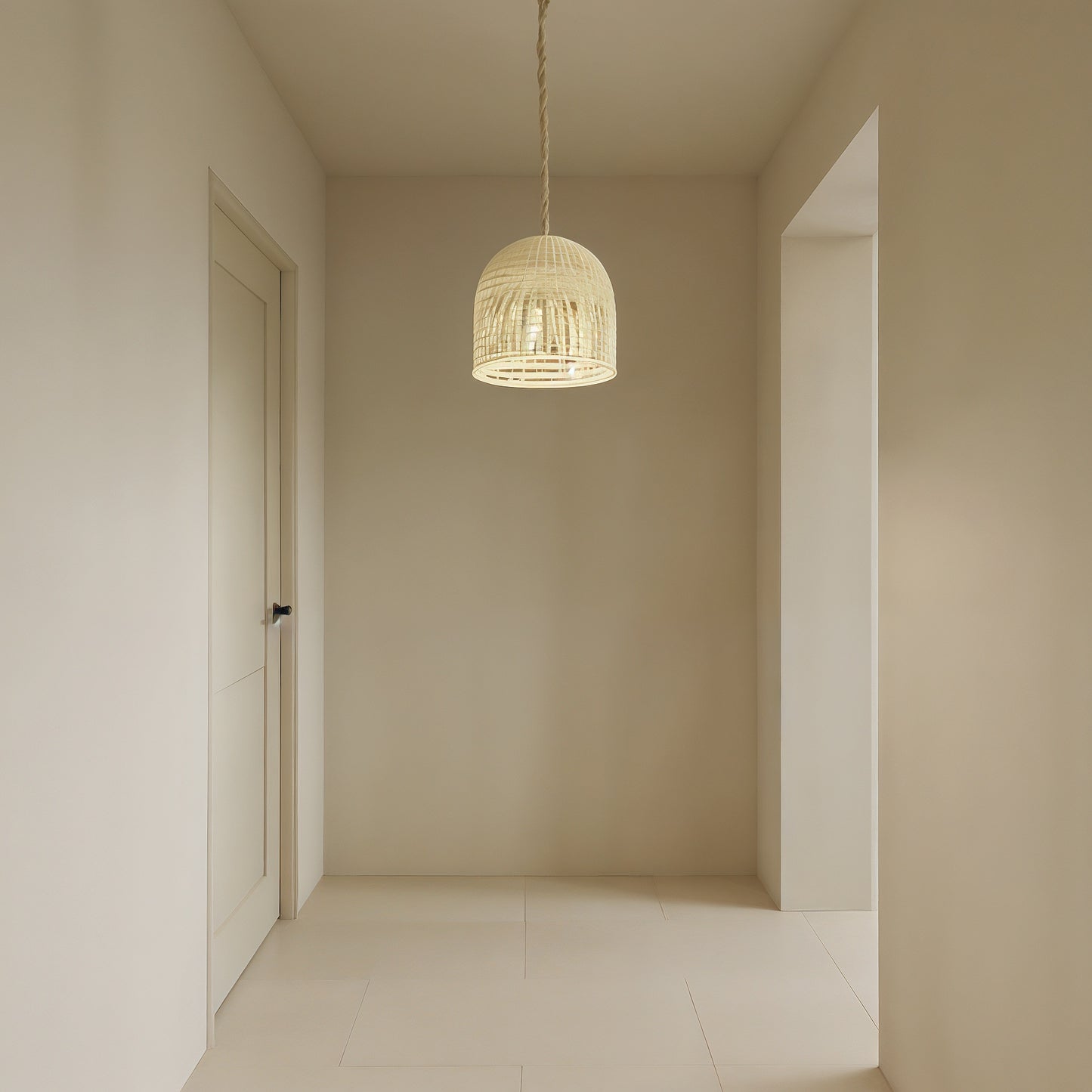 Bonifacio – Abat-jour pour suspension en rotin tressé style wabi-sabi