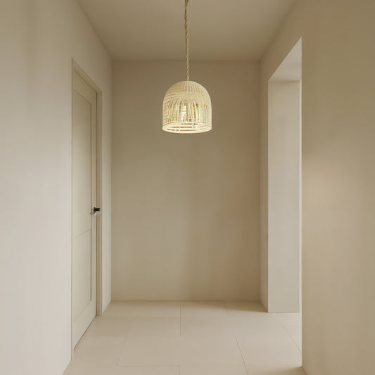 Bonifacio – Abat-jour pour suspension en rotin tressé style wabi-sabi