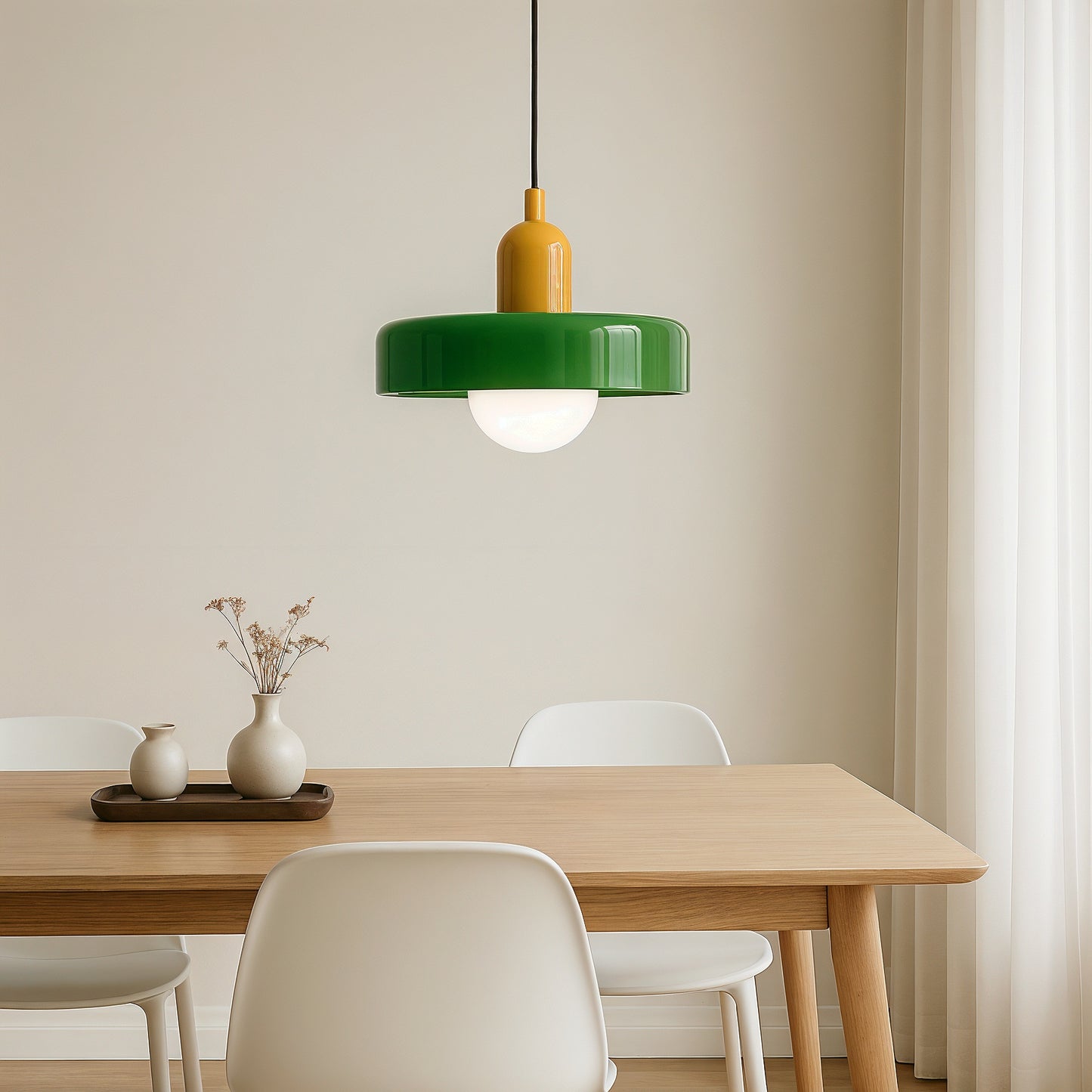 Terres du Sud – Lampe suspendue en verre rétro colorée