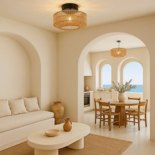 Porto – Plafonnier en rotin et bambou tissé à la main