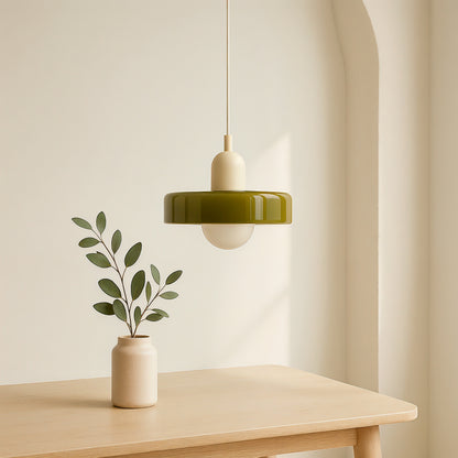 Terres du Sud – Lampe suspendue en verre rétro colorée