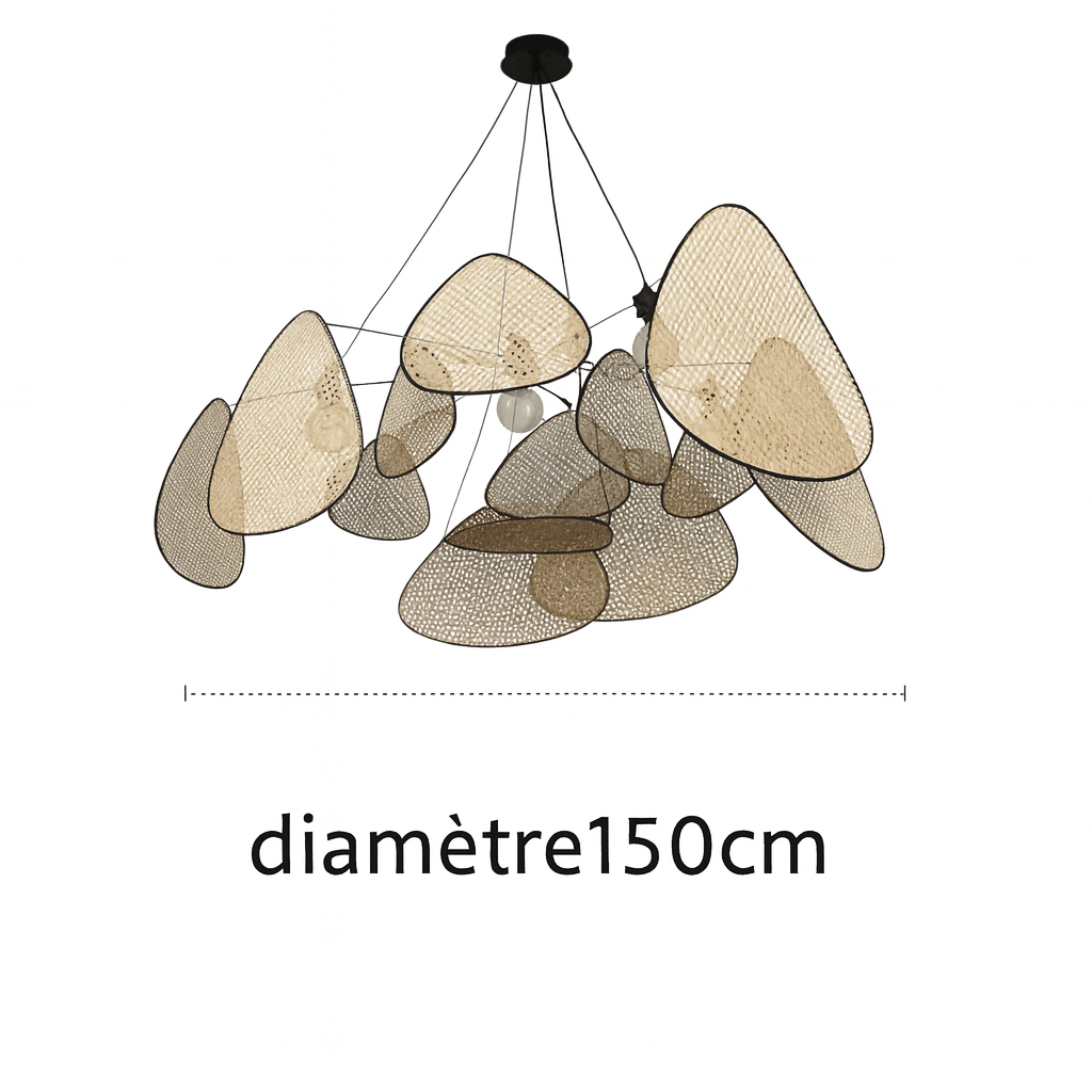 Antibes – Lampe suspendue en rotin naturel style contemporain