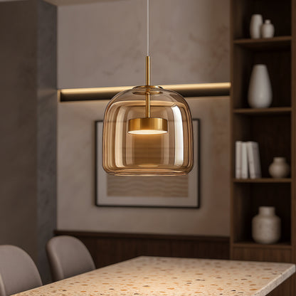 Tanger – Lampe suspendue moderne en acrylique et fer - modèle graine de café