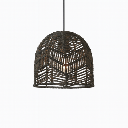 Uzès – Abat-jour pour suspension en rotin noir tressé à la main