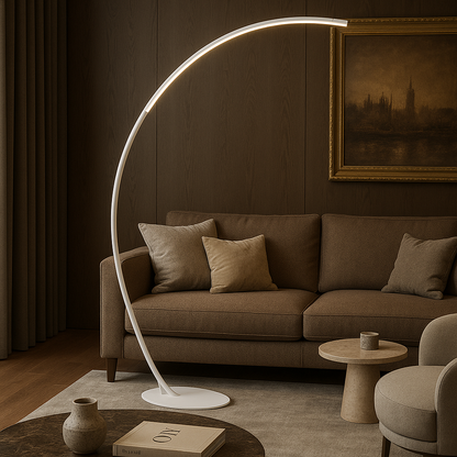 Sperlonga – Lampadaire arc en métal brossé