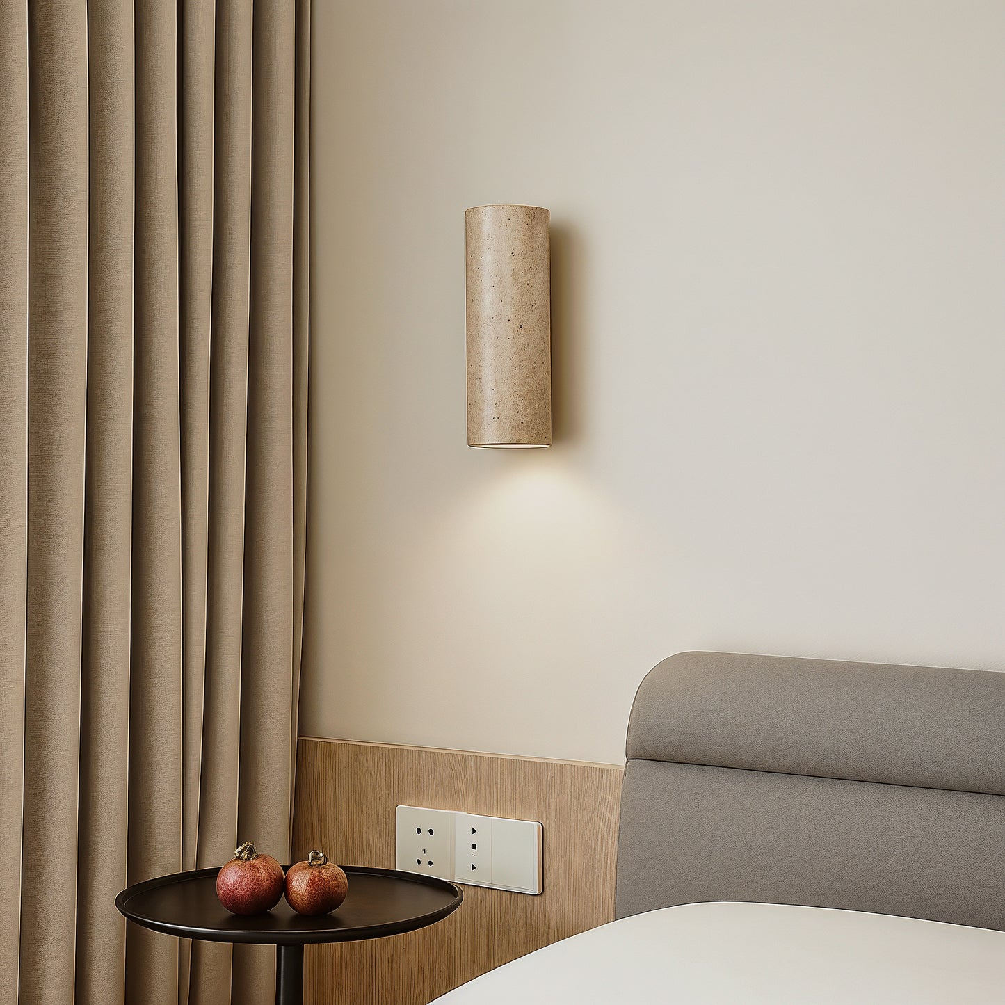 Malaga – Applique murale en pierre et bois inspiration contemporaine