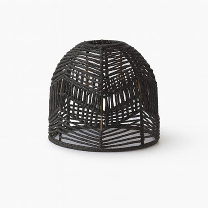 Uzès – Abat-jour pour suspension en rotin noir tressé à la main