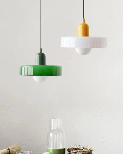 Terres du Sud – Lampe suspendue en verre rétro colorée