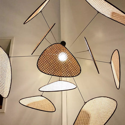 Antibes – Lampe suspendue en rotin naturel style contemporain