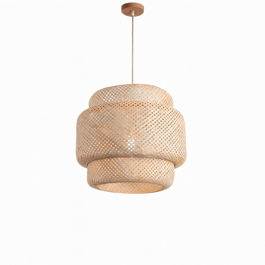 Calvi – Suspension lanterne en bambou tressé japandi