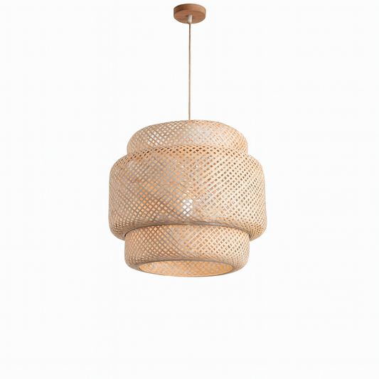 Calvi – Suspension lanterne en bambou tressé japandi