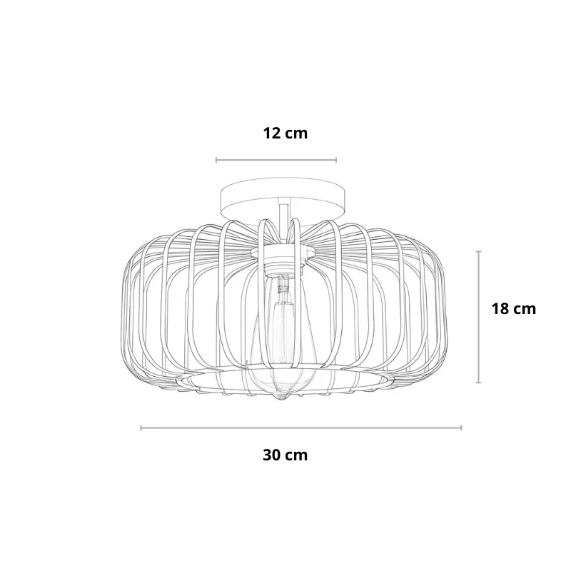 Barcelone – Plafonnier rétro industriel en fer