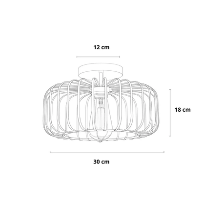 Barcelone – Plafonnier rétro industriel en fer