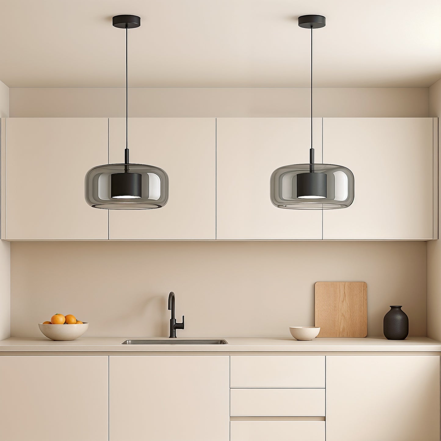 Tanger – Lampe suspendue moderne en acrylique et fer - modèle graine de café