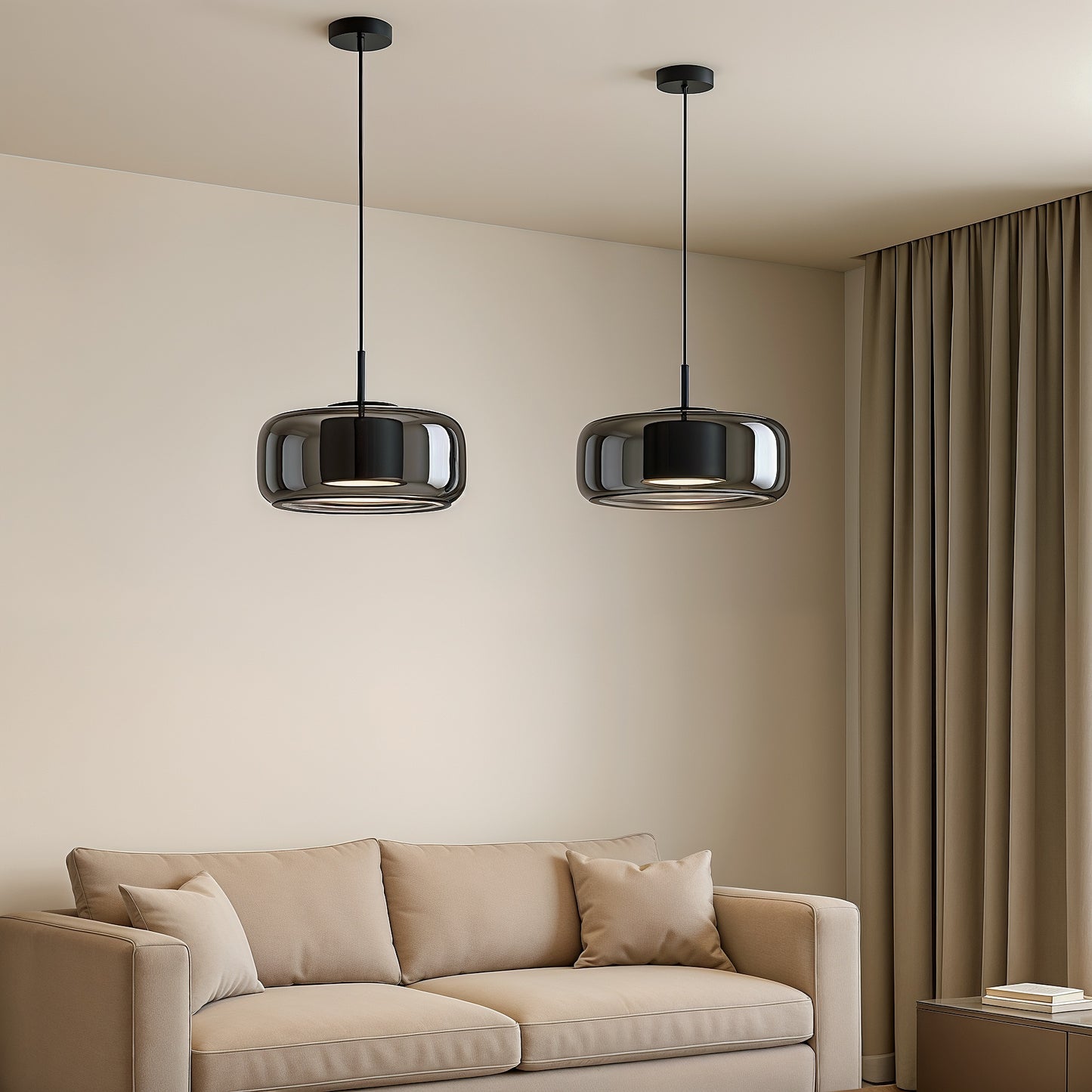 Tanger – Lampe suspendue moderne en acrylique et fer - modèle graine de café