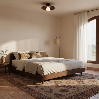 Porticcio – Plafonnier Bois Japonais & Lumière Dépolie