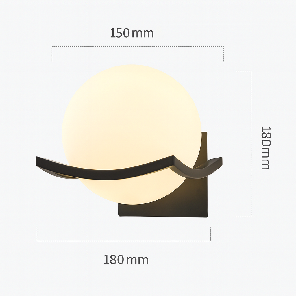 Portofino – Applique murale globe en verre